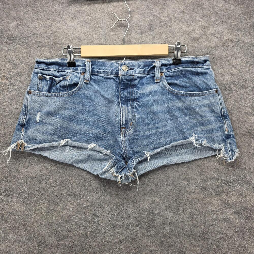 Denim & Supply Ralph Lauren Shorts Womens 31 Blue Boyfriend Cut-Off Distressed